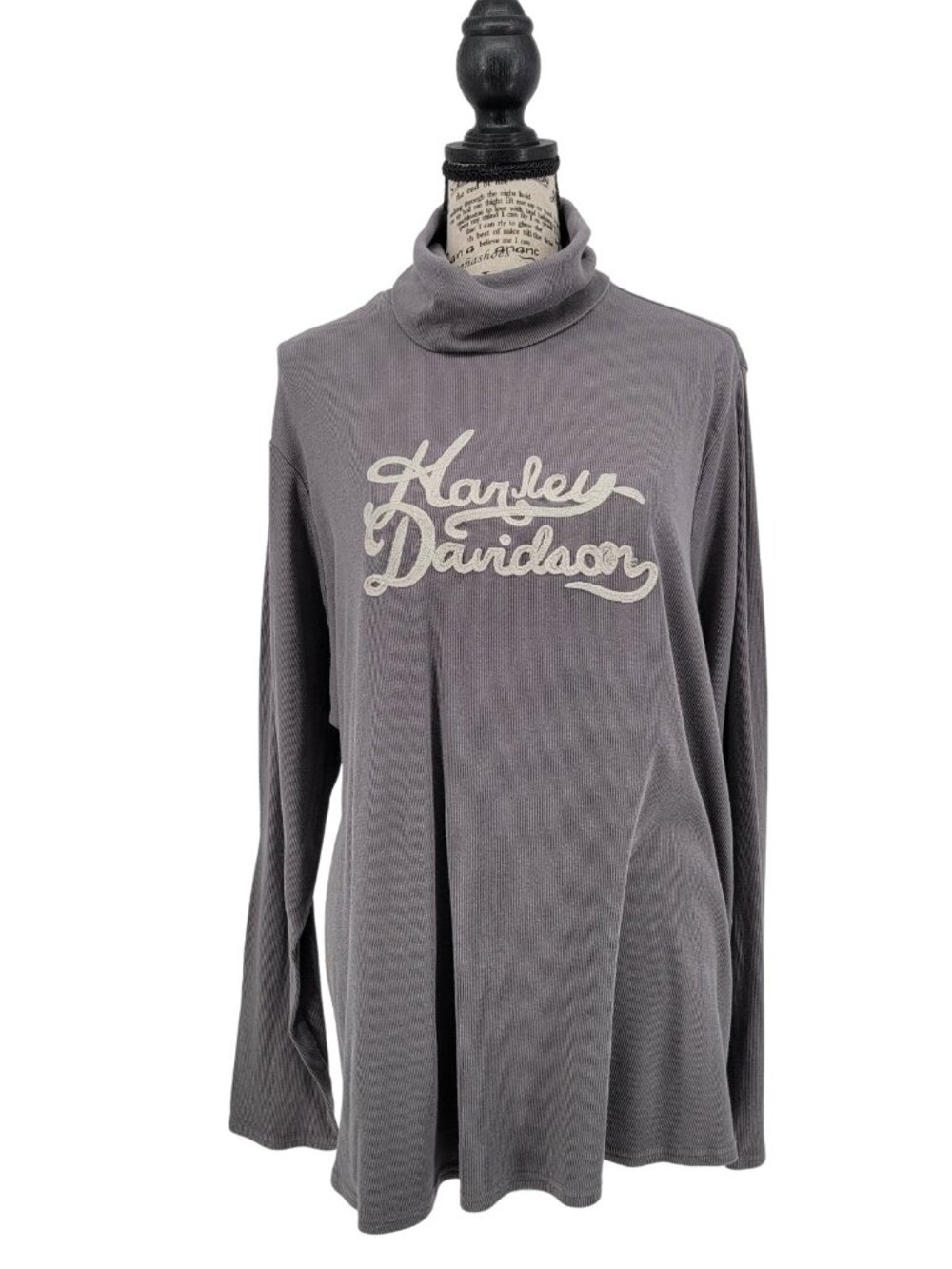 Harley Davidson Women’s 2XL Gray Embroidered Logo Turtleneck Lightweight Biker